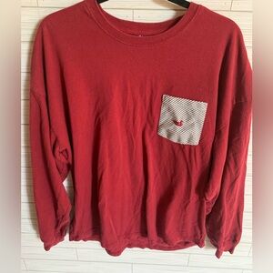 Southern marsh red Long Sleeve Shirt with Striped Pocket logo on back